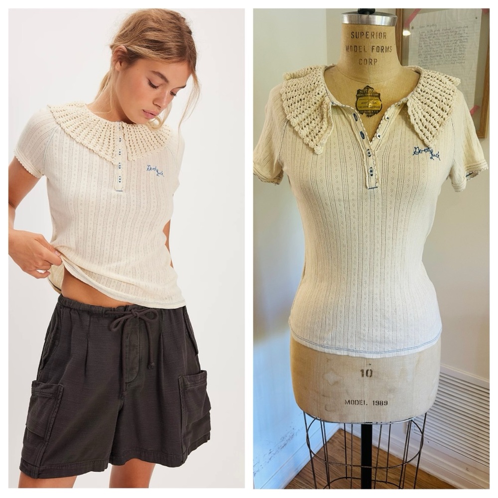 Free People Good Luck Knit Tee, Size Small